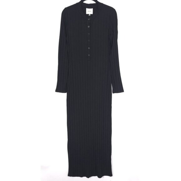 NWT Reformation Women's MEDIUM Lani Knit Maxi Dress Black USA MADE Button Front - Picture 6 of 12
